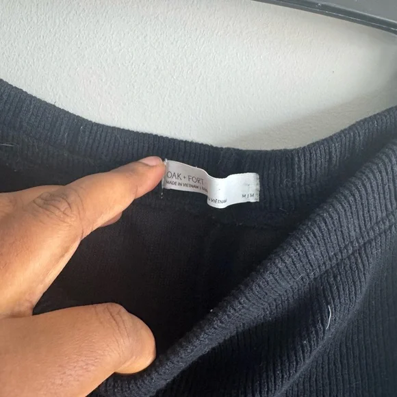 OAK + FORT Black Wide-Leg Pants - Picture 4 of 7